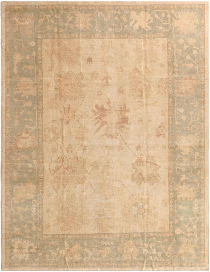 Detail image of 9' 2 x 11' 10 Hand Knotted Oushak Wool Rug
