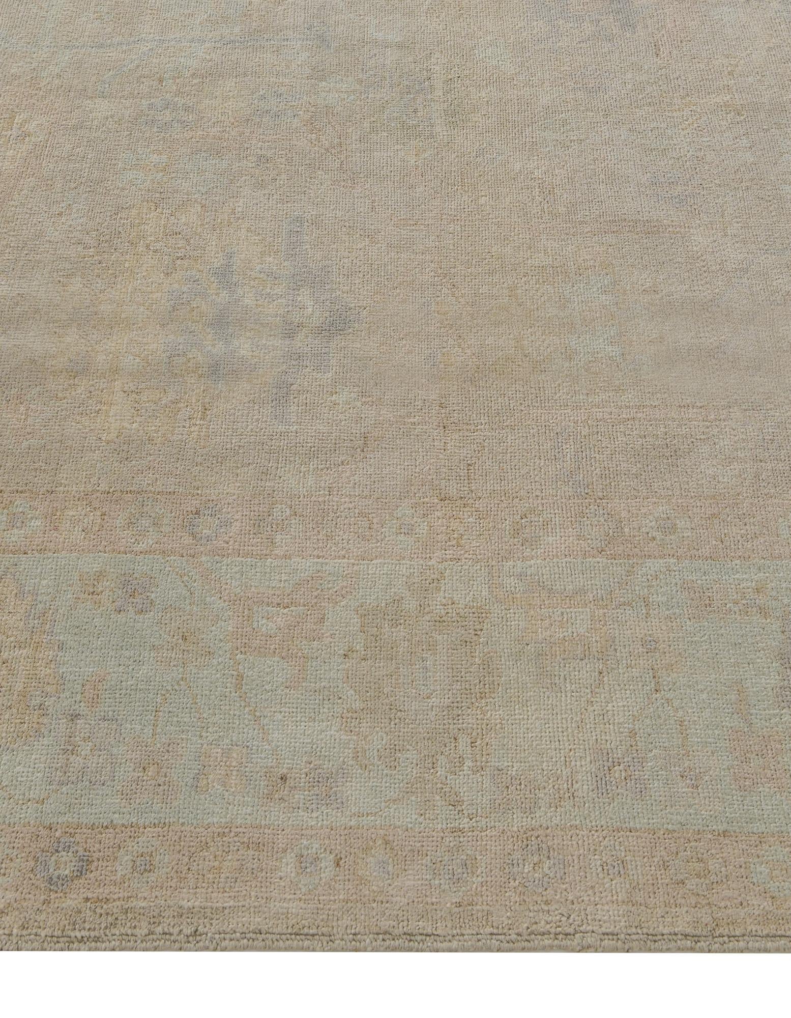8' 4 x 10' Hand Knotted Oushak Wool Rug