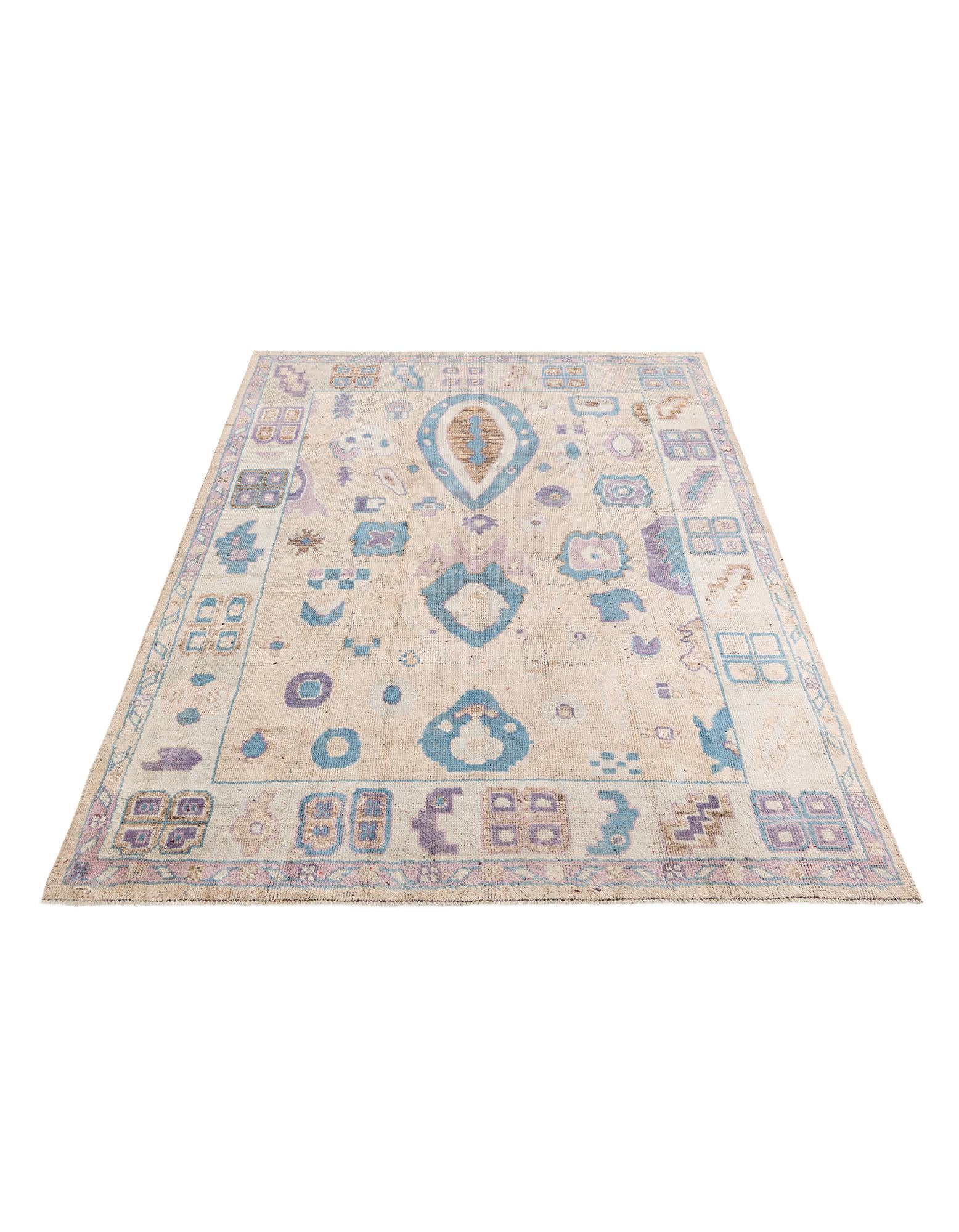 8' 10 x 11' 10 Hand Knotted Oushak Wool Rug