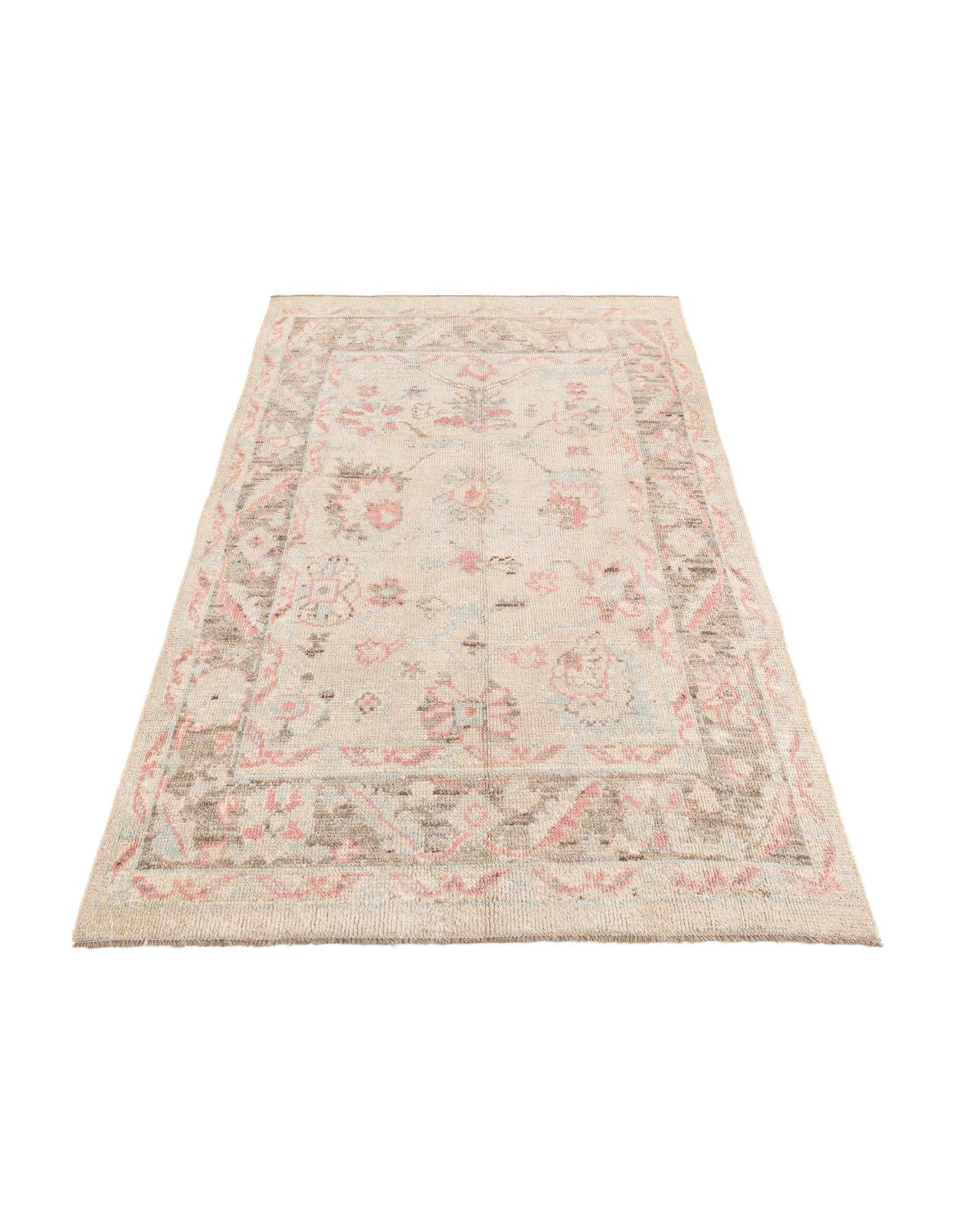 5' 9 x 9' 4 Hand Knotted Oushak Wool Rug