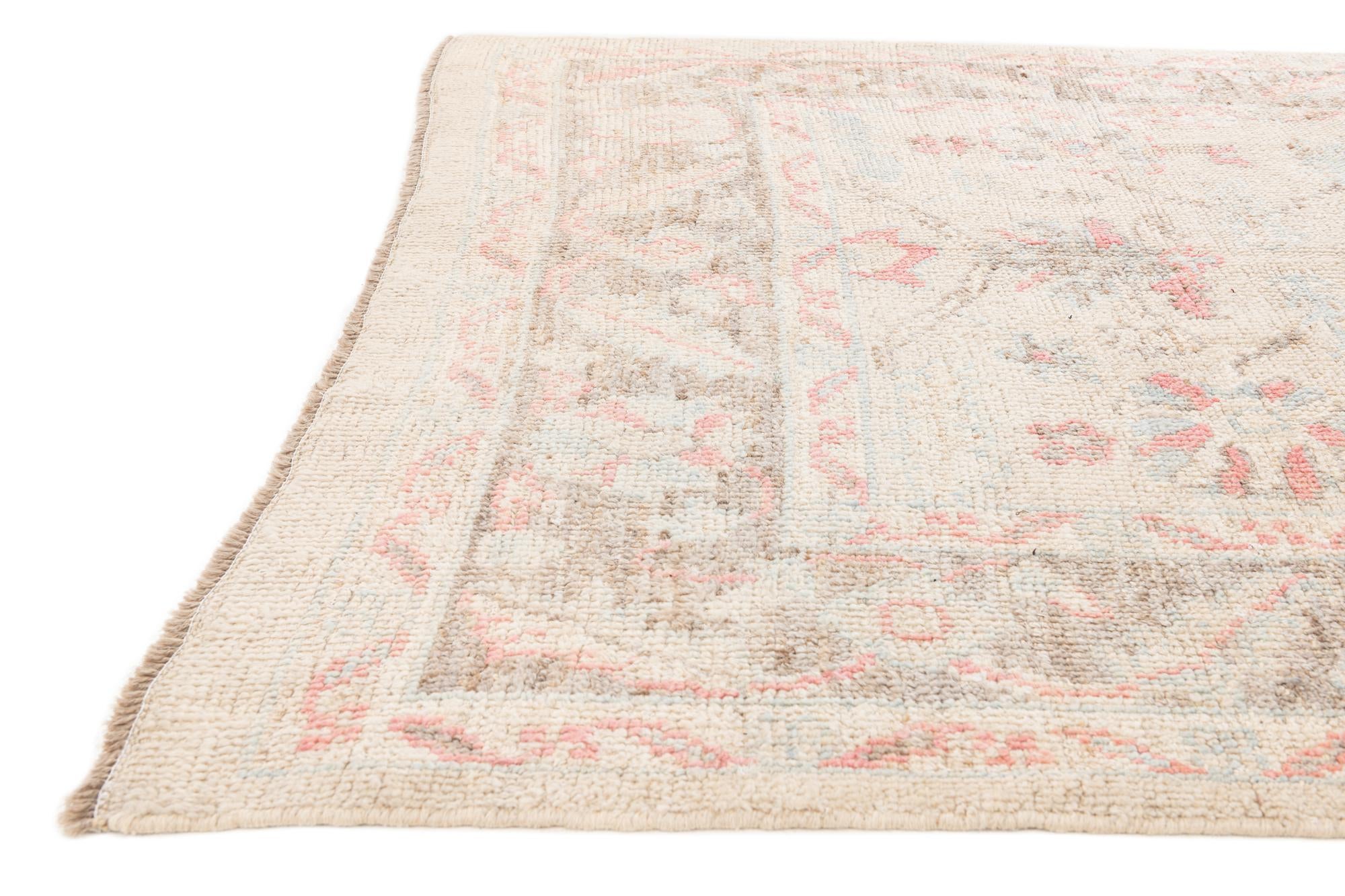 5' 9 x 9' 4 Hand Knotted Oushak Wool Rug