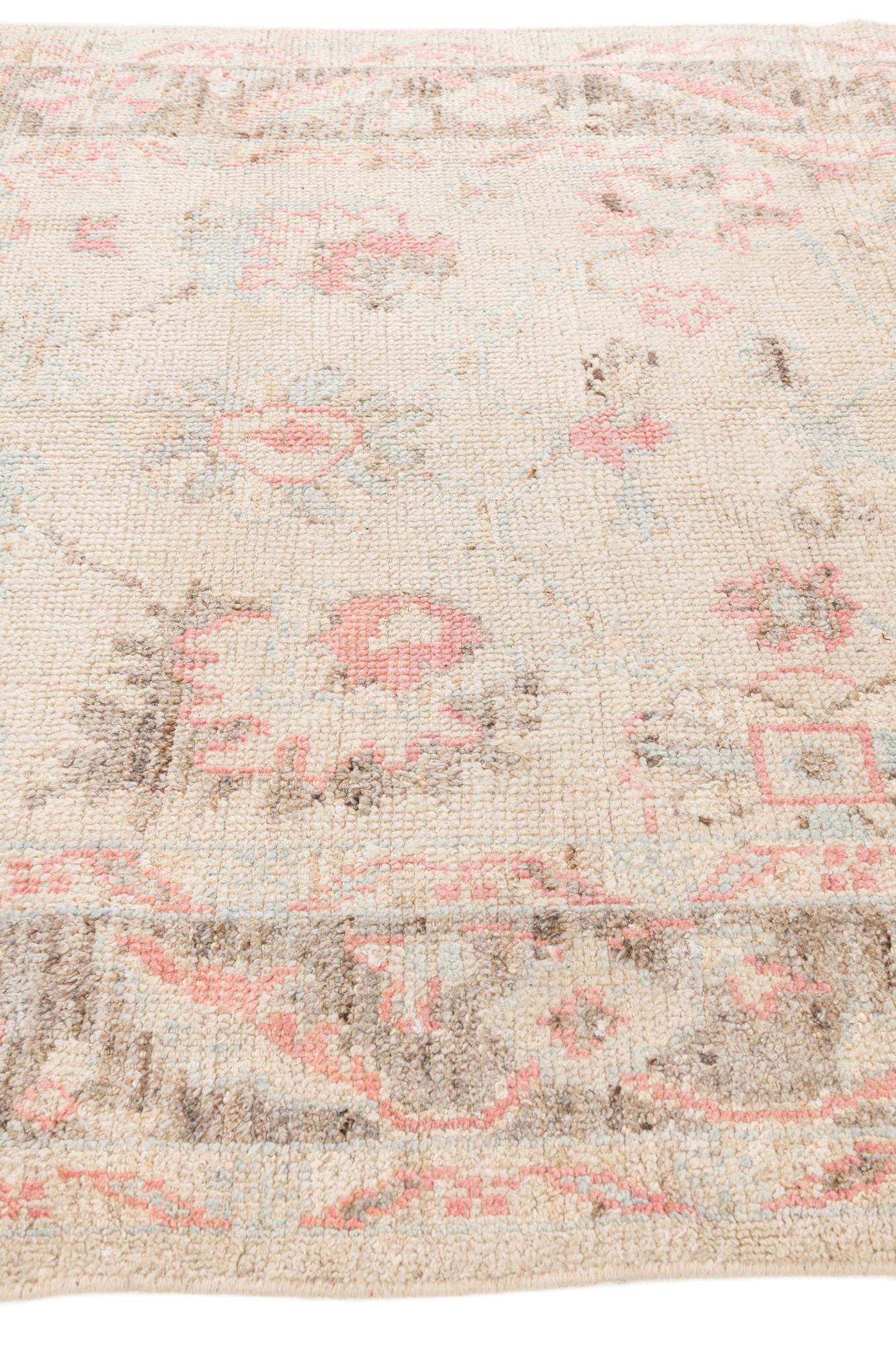 5' 9 x 9' 4 Hand Knotted Oushak Wool Rug