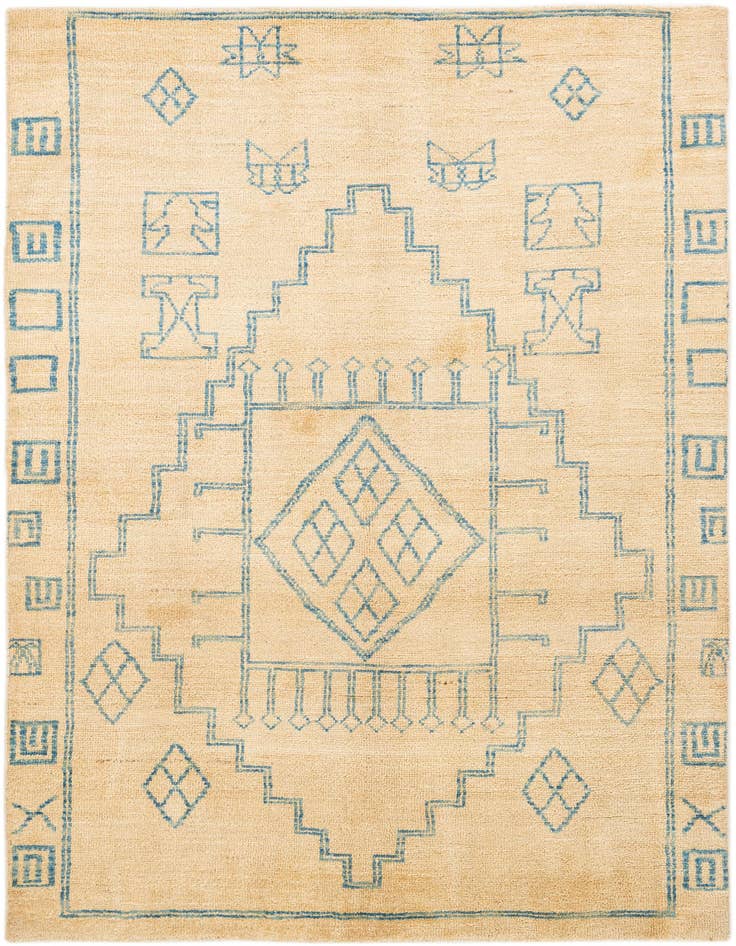 Detail image of 5' 5 x 8' Hand Knotted Oushak Wool Rug