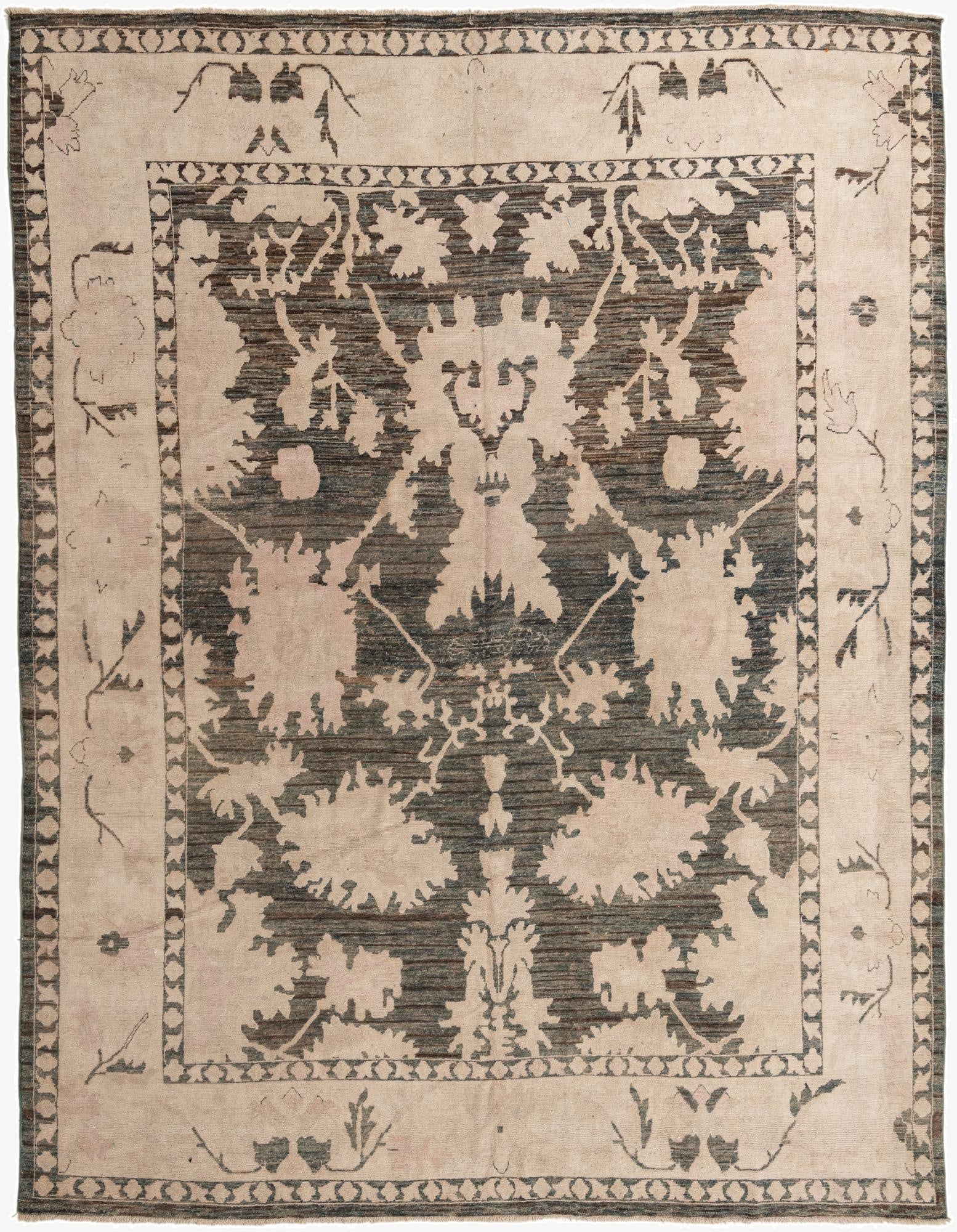 11' 9 x 15' 2 Hand Knotted Oushak Wool Rug