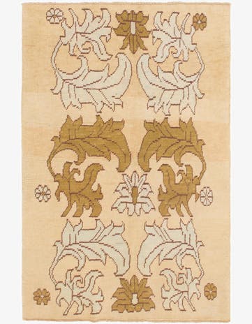 4' 5 x 6' 6 Hand Knotted Oushak Wool Rug