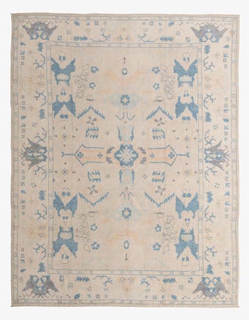 9' 2 x 11' 4 Hand Knotted Oushak Wool Rug