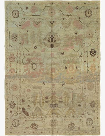 11' x 15' 7 Hand Knotted Oushak Wool Rug