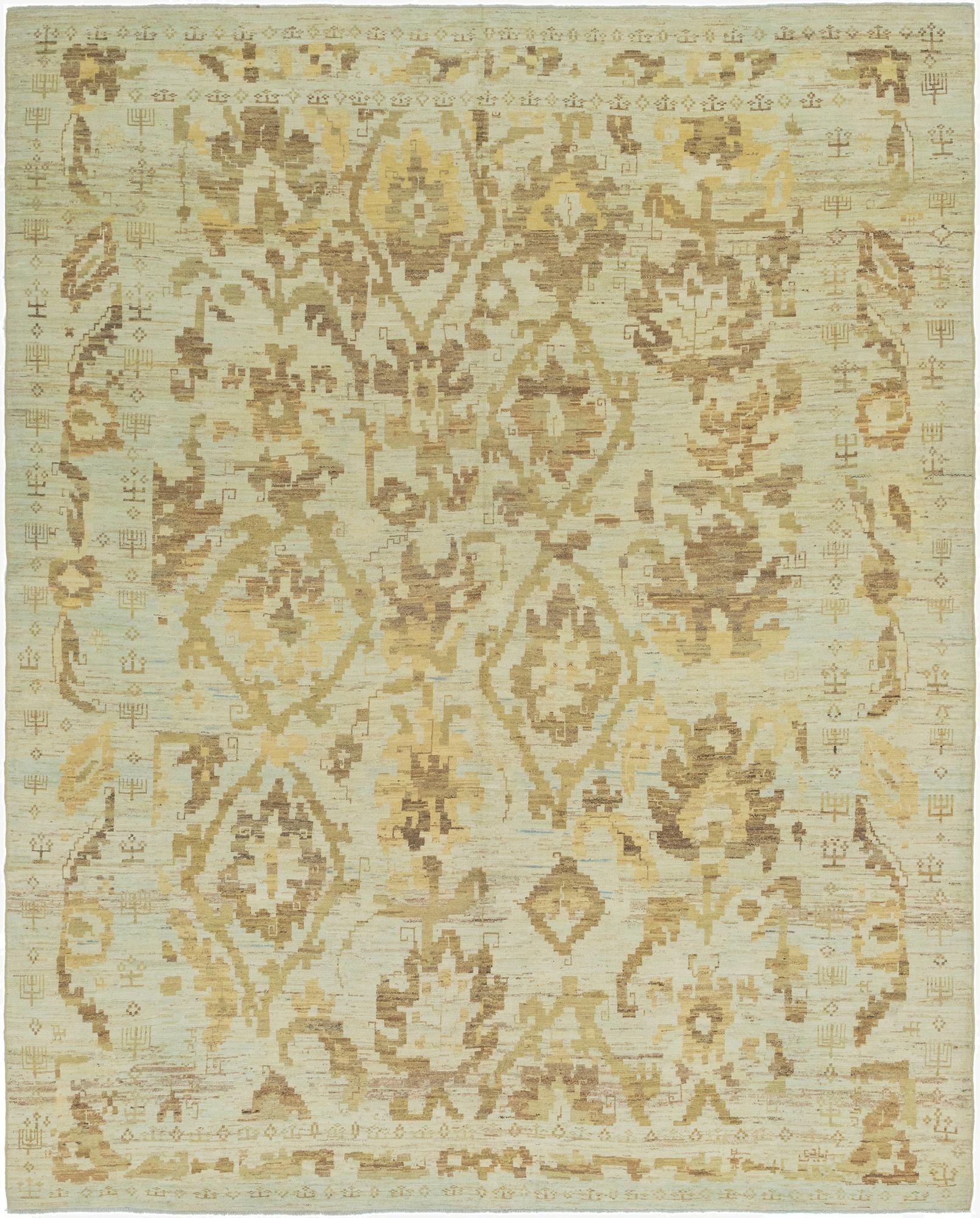 12' 2 x 15' 6  Hand Knotted Oushak Wool Rug