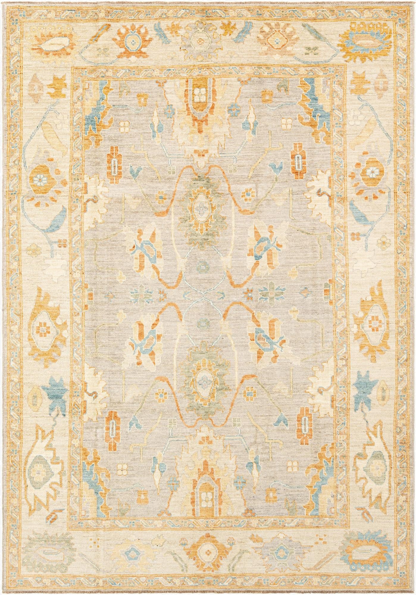 6' 8 x 9' 9  Hand Knotted Oushak Rug