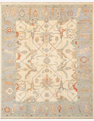 7' 10 x 9' 10 Hand Knotted Oushak Rug