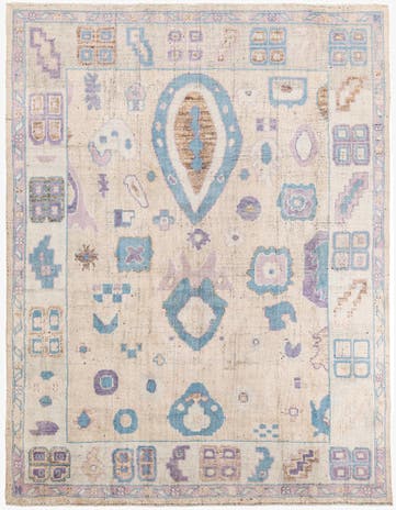 8' 10 x 11' 10 Hand Knotted Oushak Wool Rug