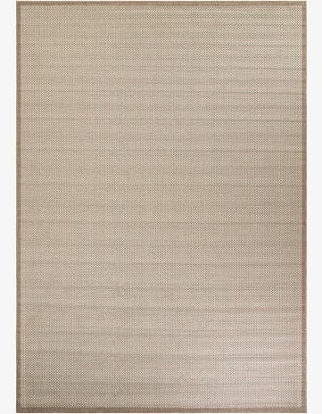 Beige Easy-Clean Border Indoor / Outdoor Rug