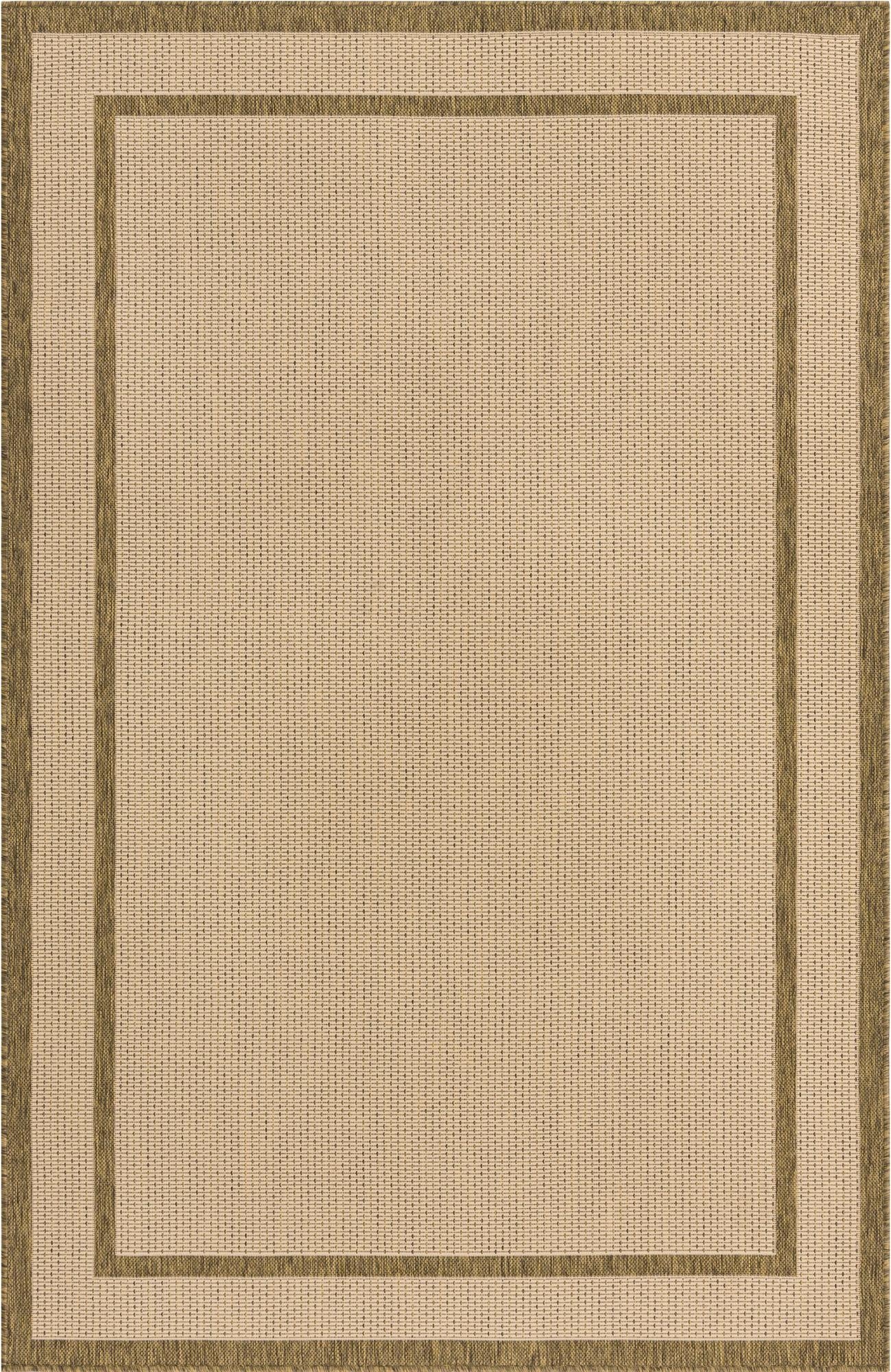 Primary image 5' 3 x 8'  Washable Border Indoor / Outdoor Rug