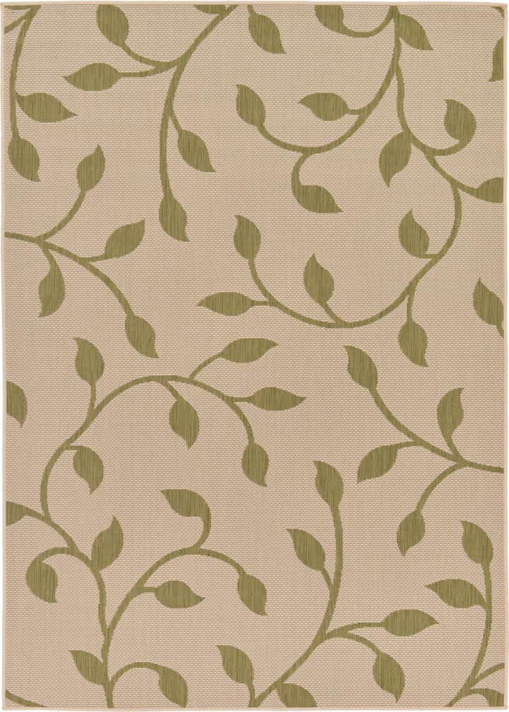 5' 3 x 8' Easy-Clean Botanical Indoor / Outdoor Rug
