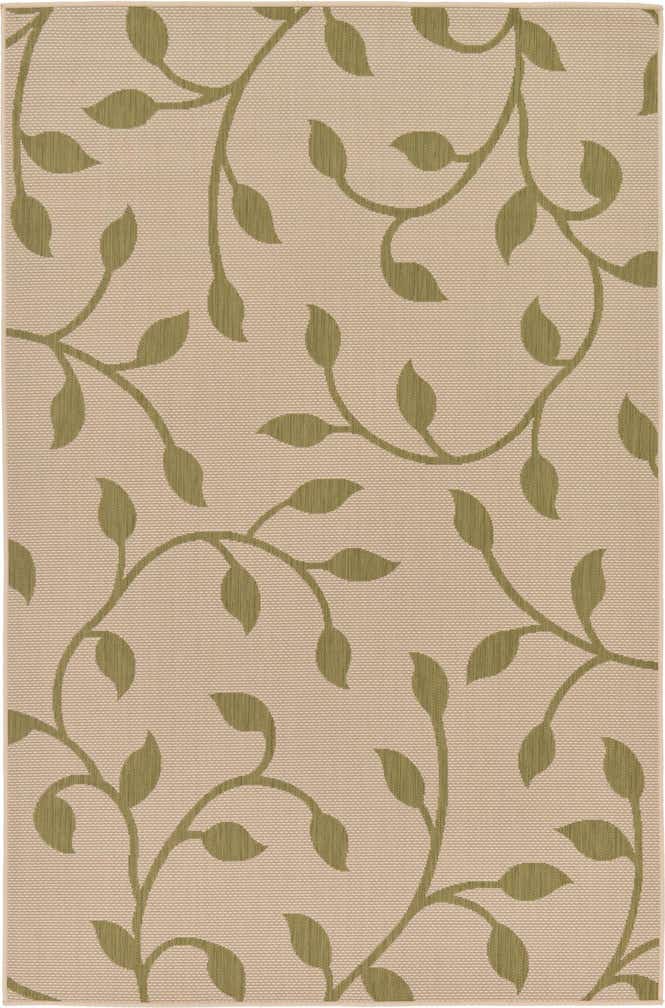 5' 3 x 8' Easy-Clean Botanical Indoor / Outdoor Rug