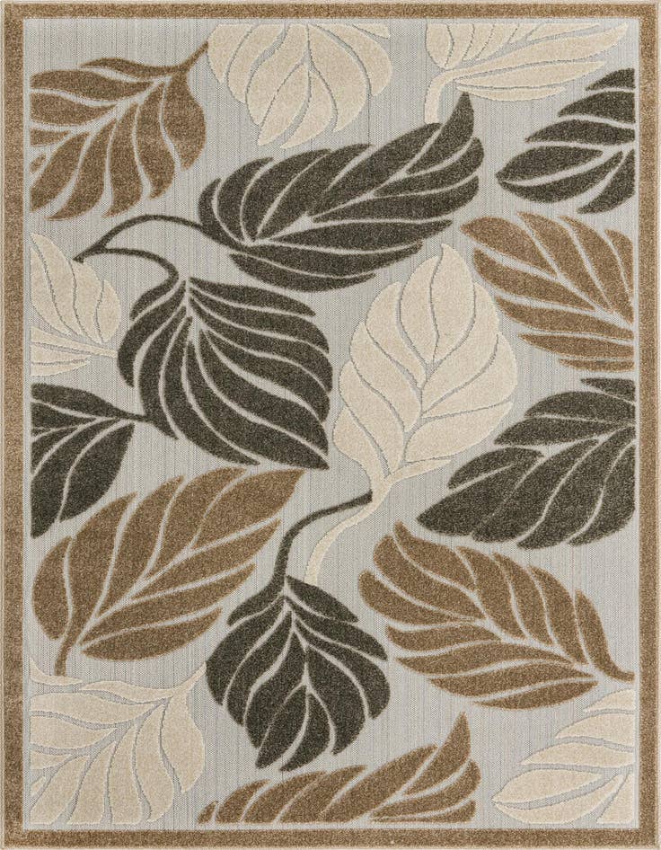 Detail image of 5' x 8' Easy-Clean Botanical Indoor / Outdoor Rug