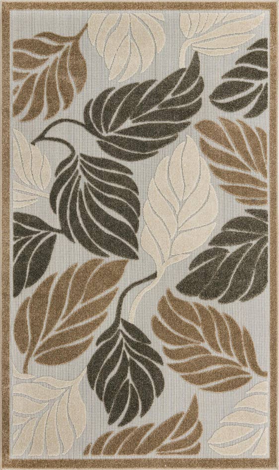 Detail image of 5' x 8' Easy-Clean Botanical Indoor / Outdoor Rug