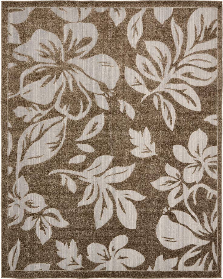 Detail image of 8' x 10' Easy-Clean Botanical Indoor / Outdoor Rug