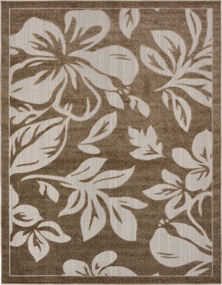Detail image of 6' x 9' Easy-Clean Botanical Indoor / Outdoor Rug