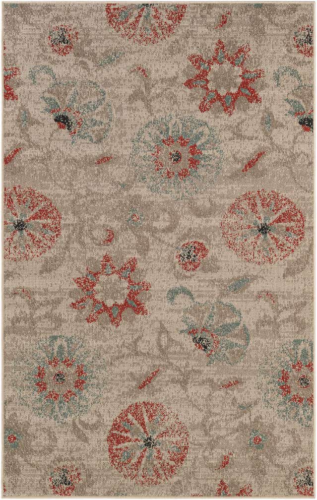 5' x 8' Easy-Clean Botanical Indoor / Outdoor Rug