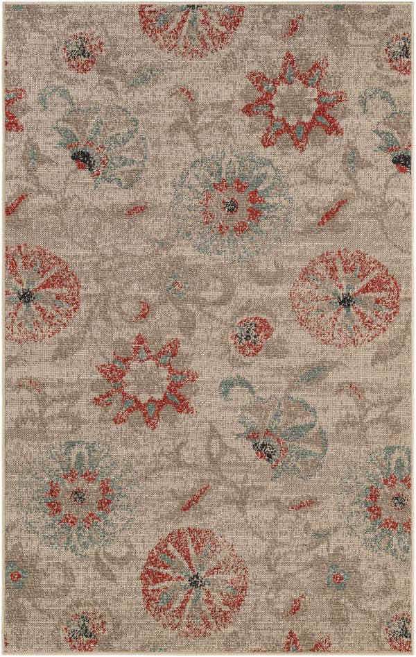 Detail image of 5' x 8' Easy-Clean Botanical Indoor / Outdoor Rug