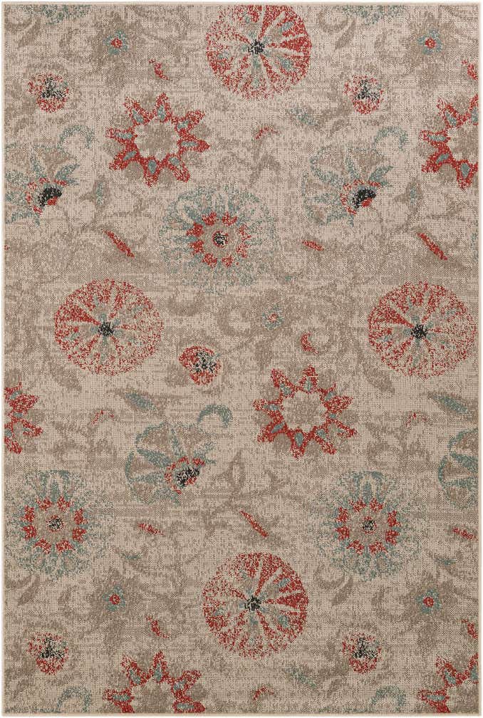 6' x 9' Easy-Clean Botanical Indoor / Outdoor Rug