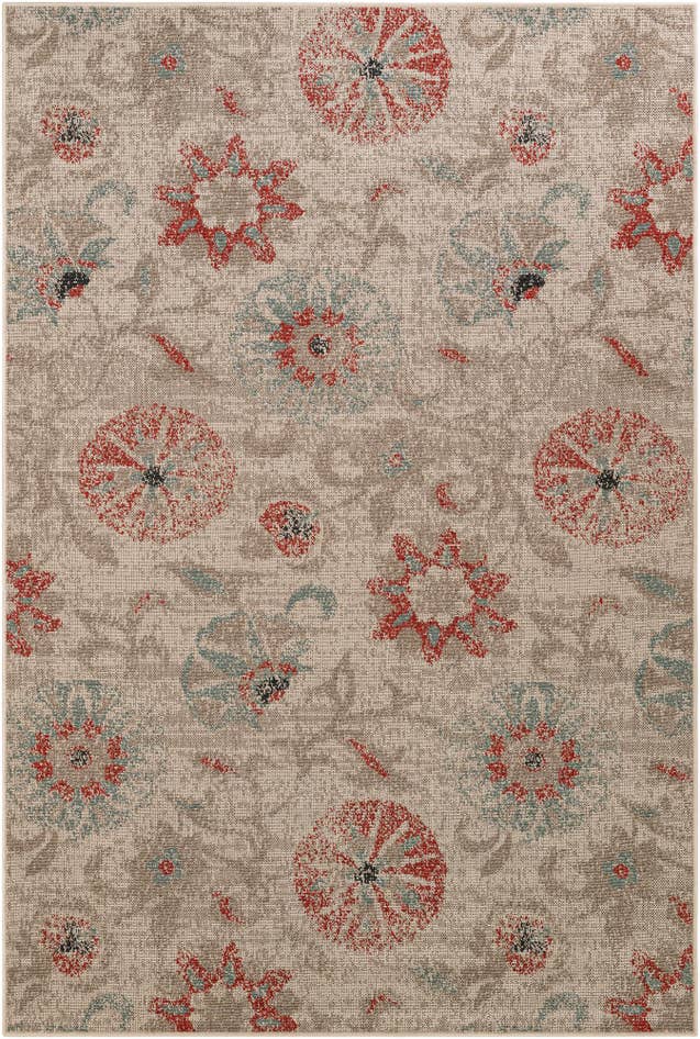 Detail image of 6' x 9' Easy-Clean Botanical Indoor / Outdoor Rug