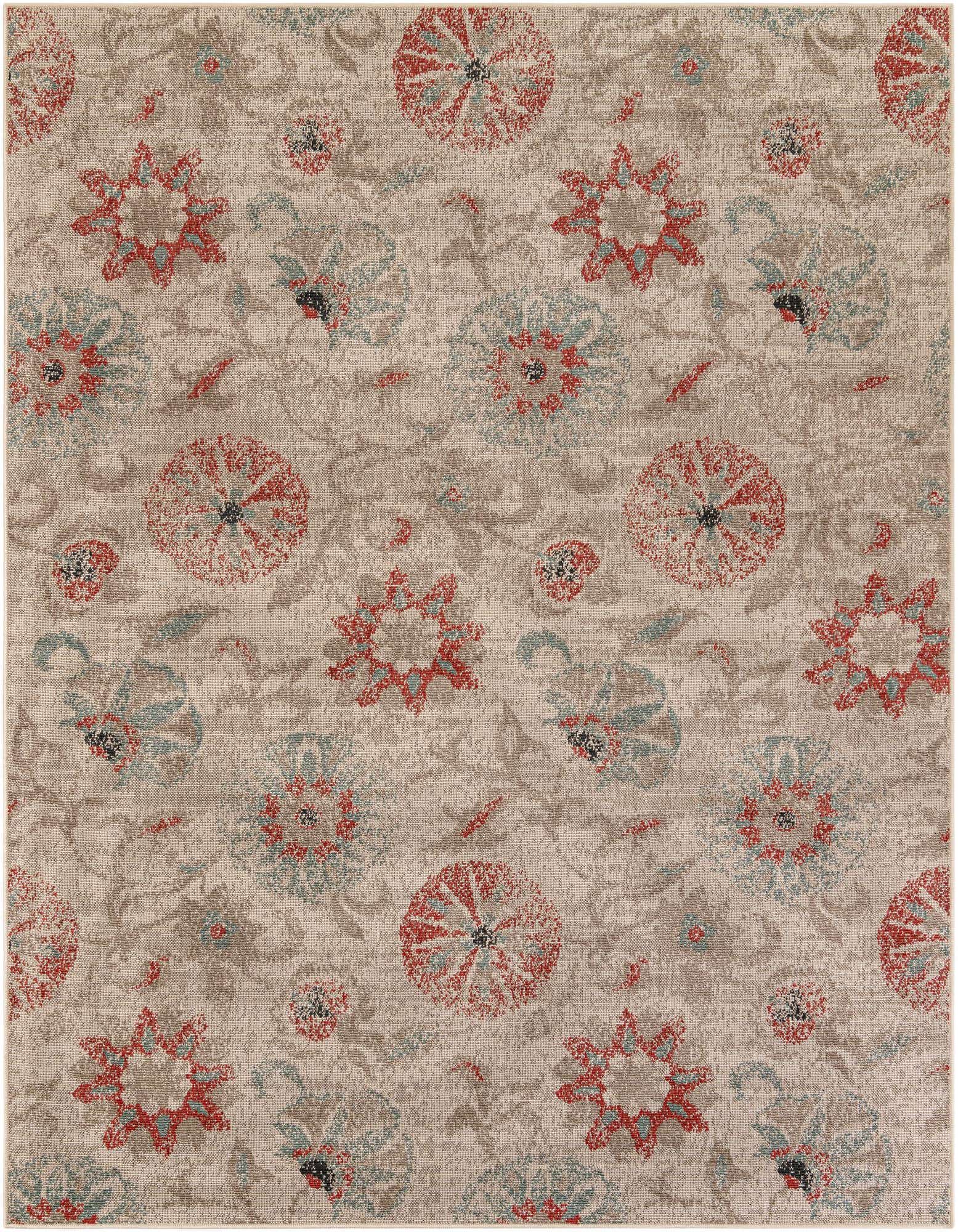 7' 10 x 10' Easy-Clean Botanical Indoor / Outdoor Rug