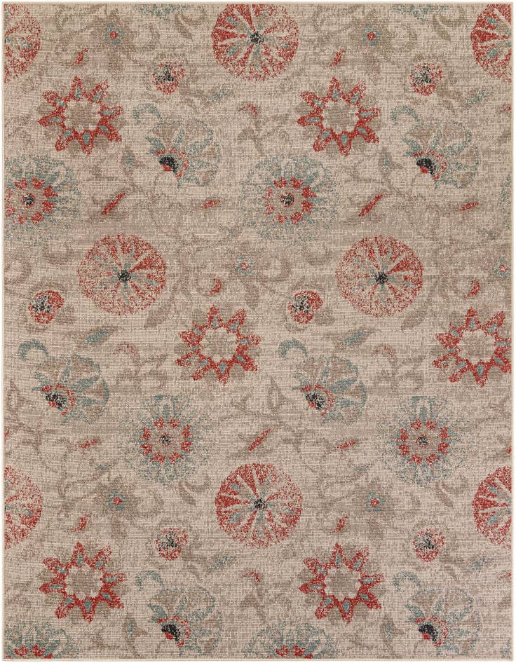 Detail image of 7' 10 x 10' Easy-Clean Botanical Indoor / Outdoor Rug