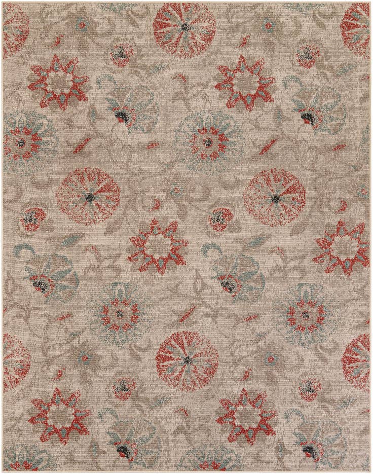 Detail image of 7' 10 x 10' Easy-Clean Botanical Indoor / Outdoor Rug