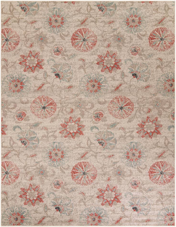 Detail image of 9' x 12' Easy-Clean Botanical Indoor / Outdoor Rug