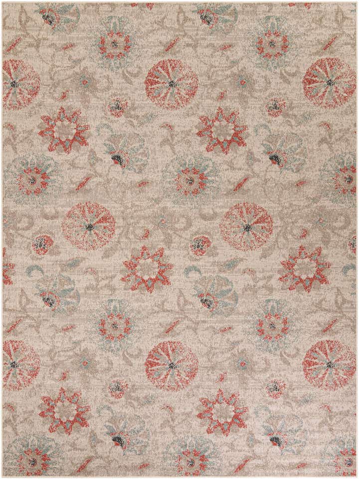 9' x 12' Easy-Clean Botanical Indoor / Outdoor Rug