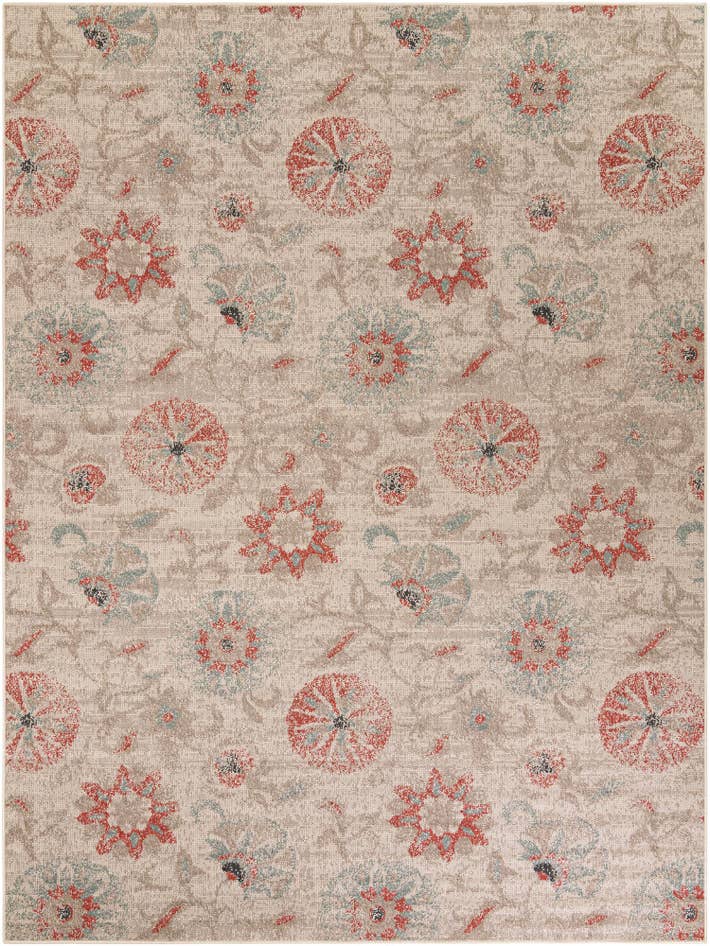 Detail image of 9' x 12' Easy-Clean Botanical Indoor / Outdoor Rug