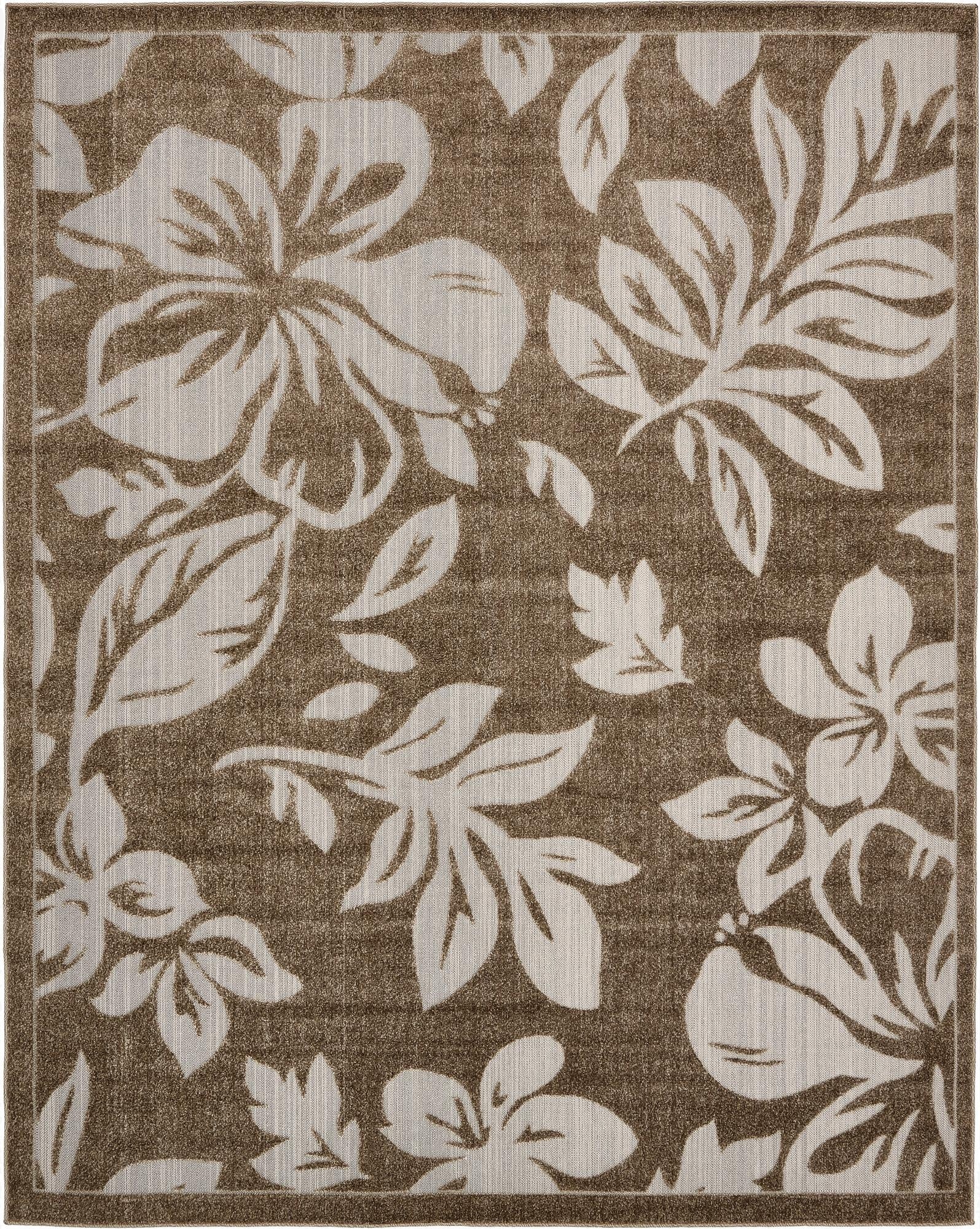Primary image 8' x 10'  Washable Botanical Indoor / Outdoor Rug