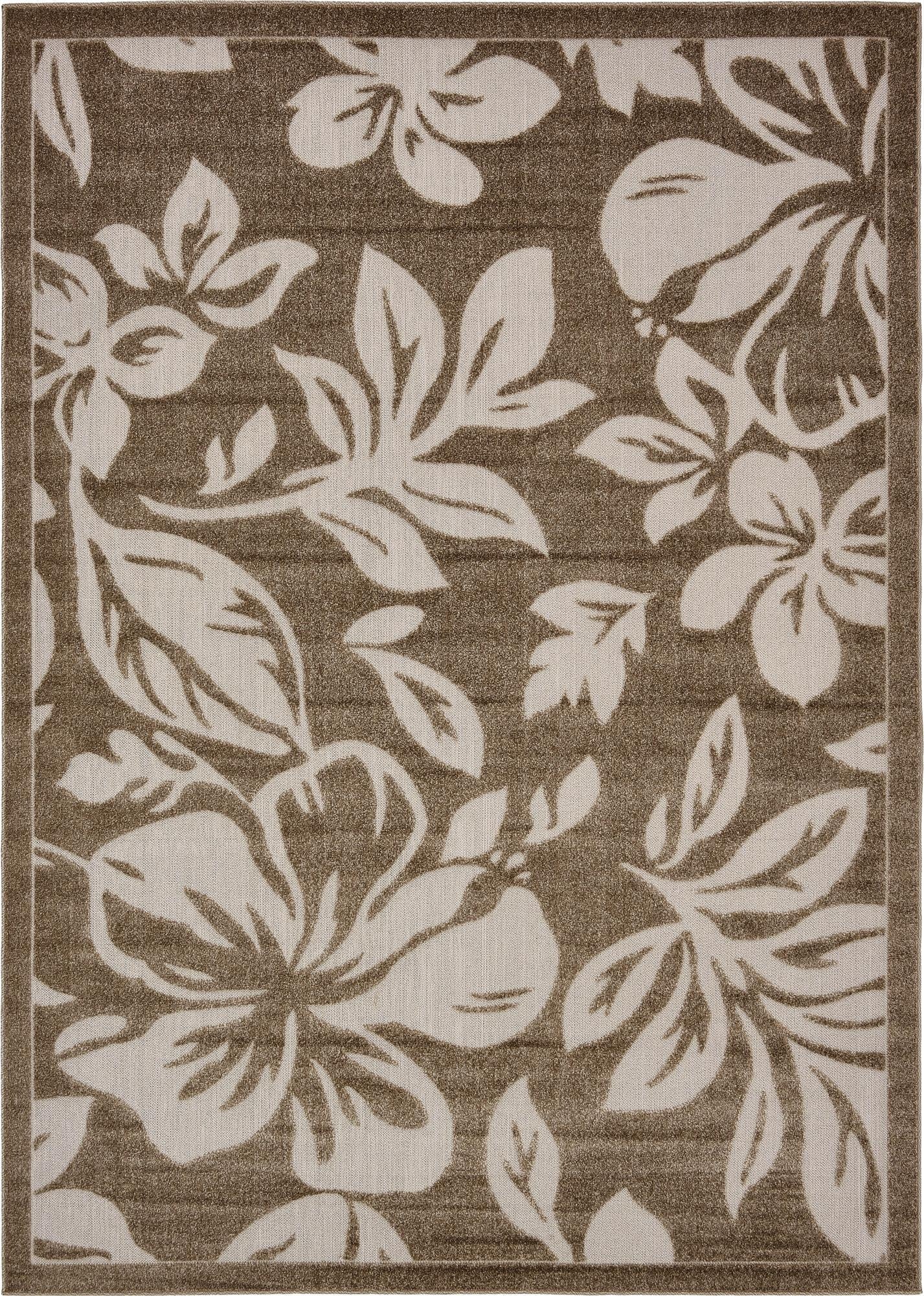 7' x 10'  Washable Botanical Indoor / Outdoor Rug