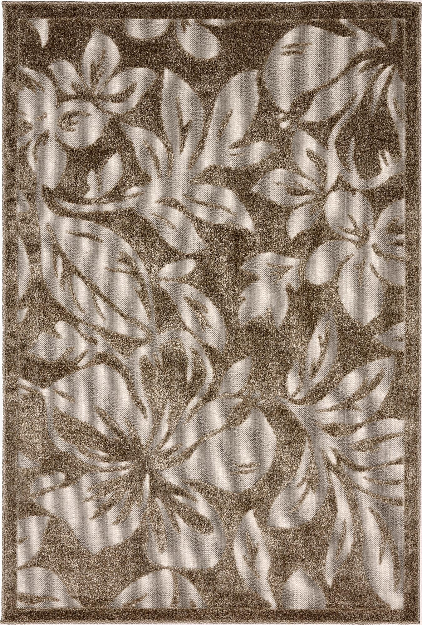 4' x 6'  Washable Botanical Indoor / Outdoor Rug