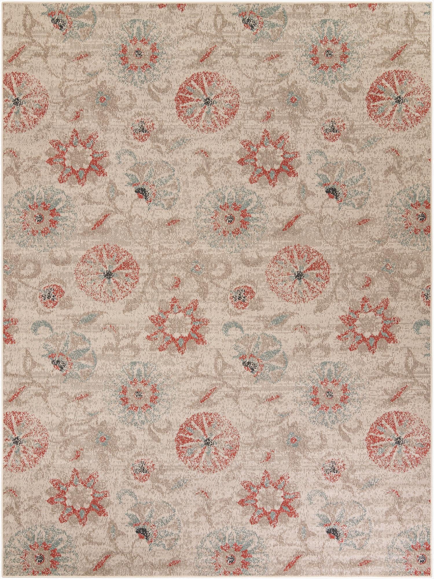 Primary image  9' x 12'  Washable Botanical Indoor / Outdoor Rug