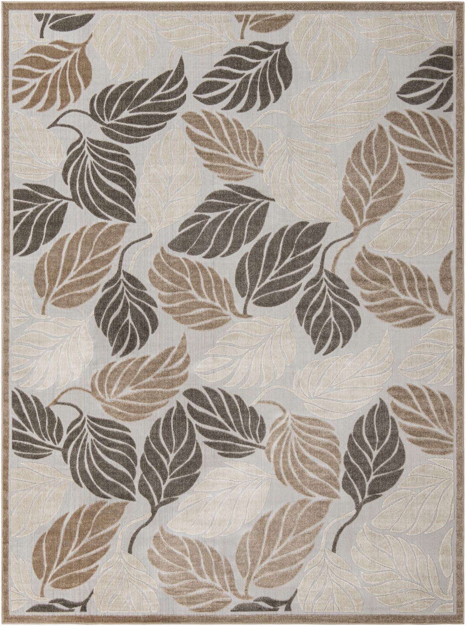 Primary image 10' x 13'  Washable Botanical Indoor / Outdoor Rug