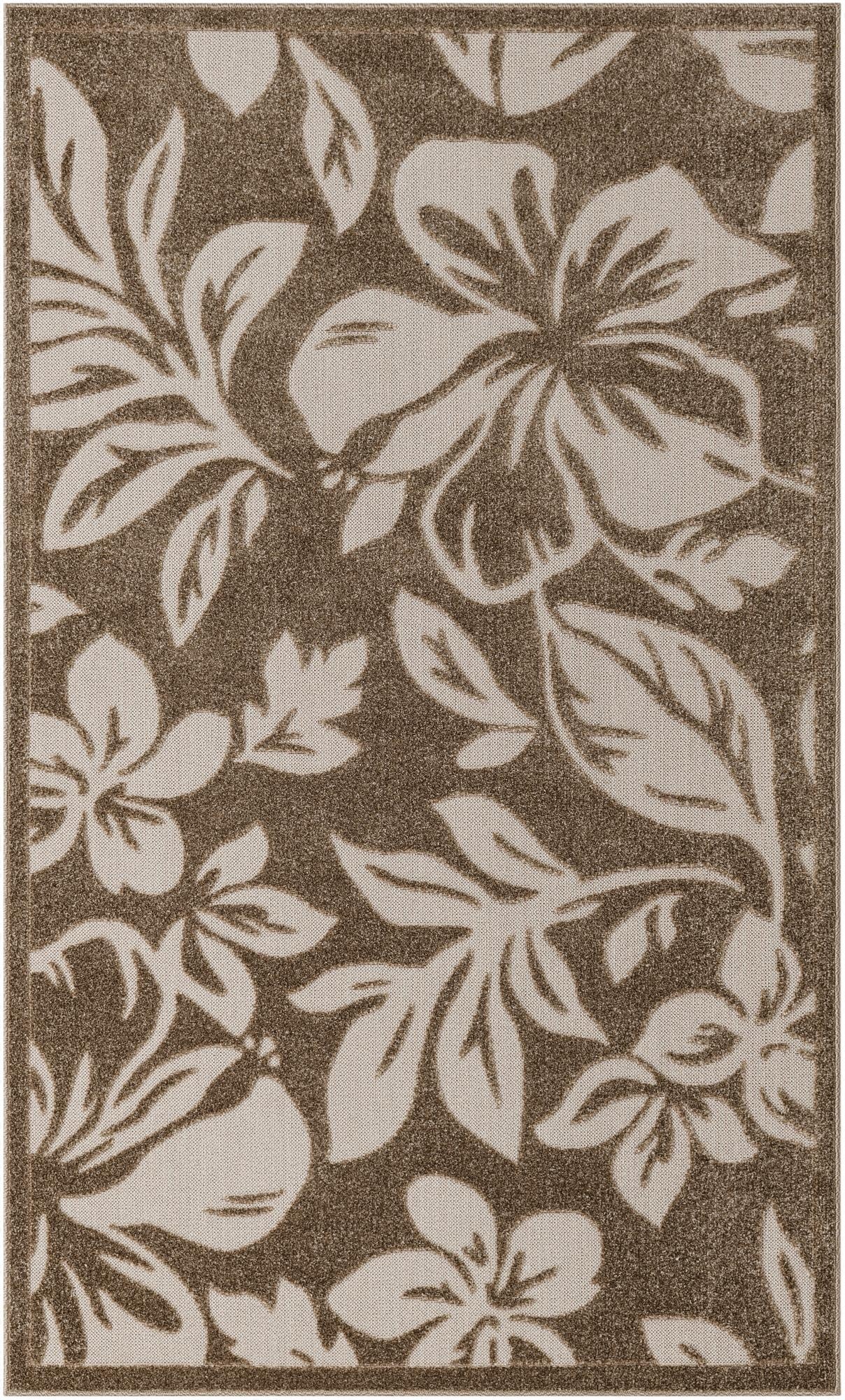 5' x 8'  Washable Botanical Indoor / Outdoor Rug