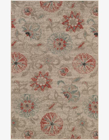 5' x 8' Easy-Clean Botanical Indoor / Outdoor Rug