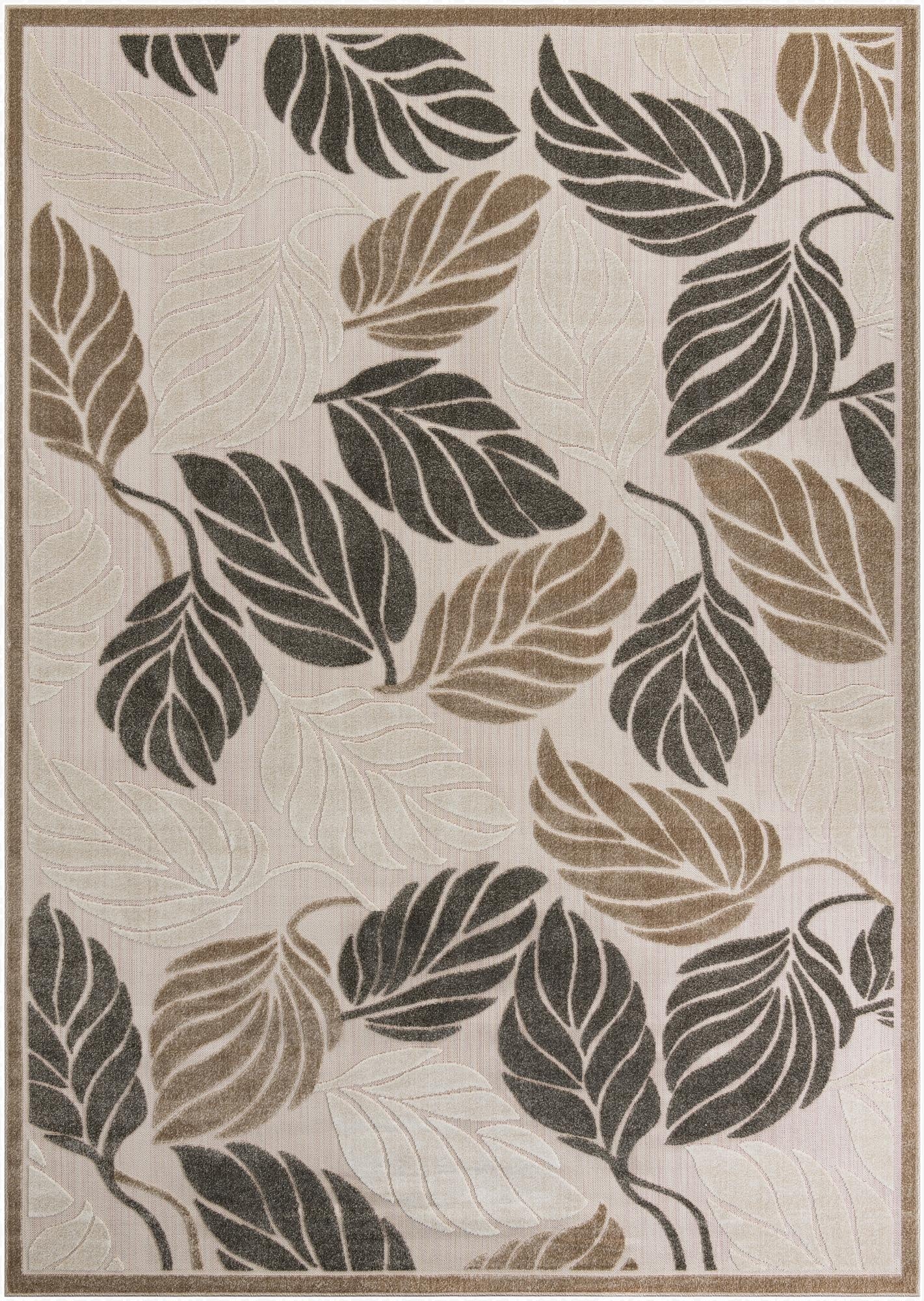 Primary image 7' 10 x 11'  Washable Botanical Indoor / Outdoor Rug