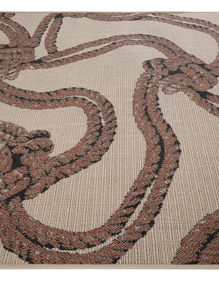 Detail image of 5' 3 x 7' 7  Washable Coastal Indoor / Outdoor Rug