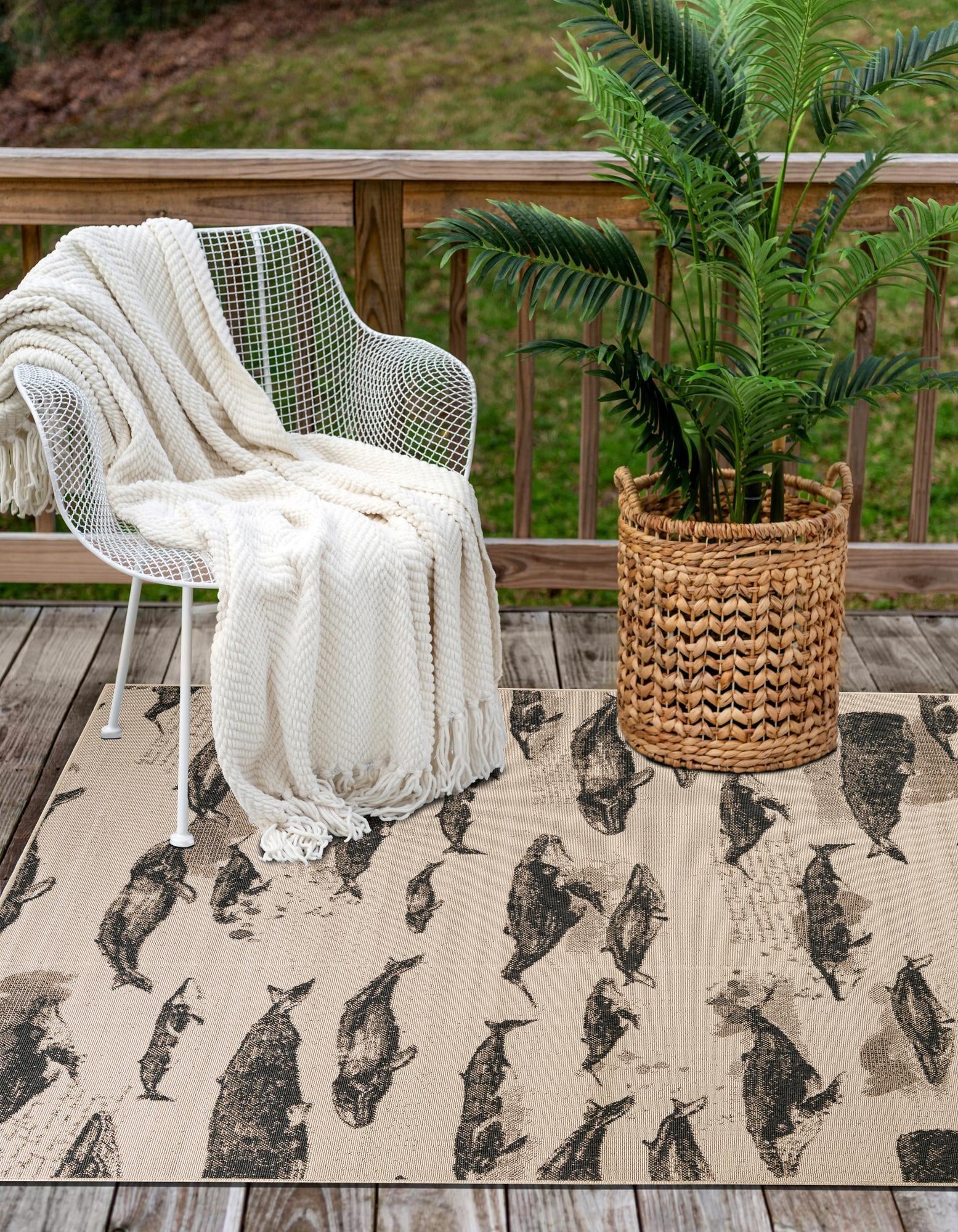 4' x 6' Easy-Clean Coastal Indoor / Outdoor Rug