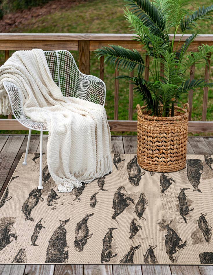 Detail image of 4' x 6'  Washable Coastal Indoor / Outdoor Rug