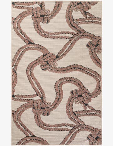 Beige Easy-Clean Coastal Indoor / Outdoor Rug