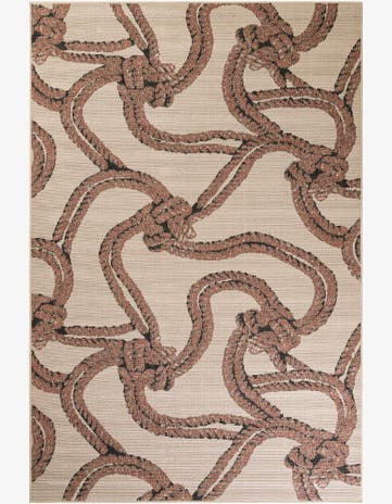 Beige Easy-Clean Coastal Indoor / Outdoor Rug