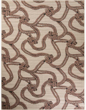 Beige Easy-Clean Coastal Indoor / Outdoor Rug