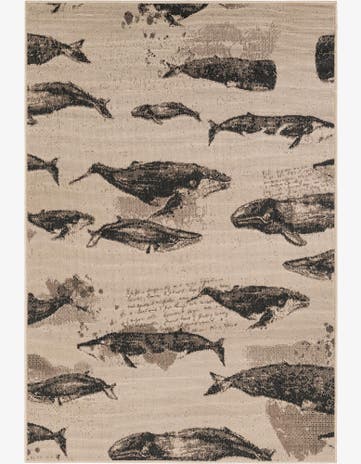 Beige Easy-Clean Coastal Indoor / Outdoor Rug