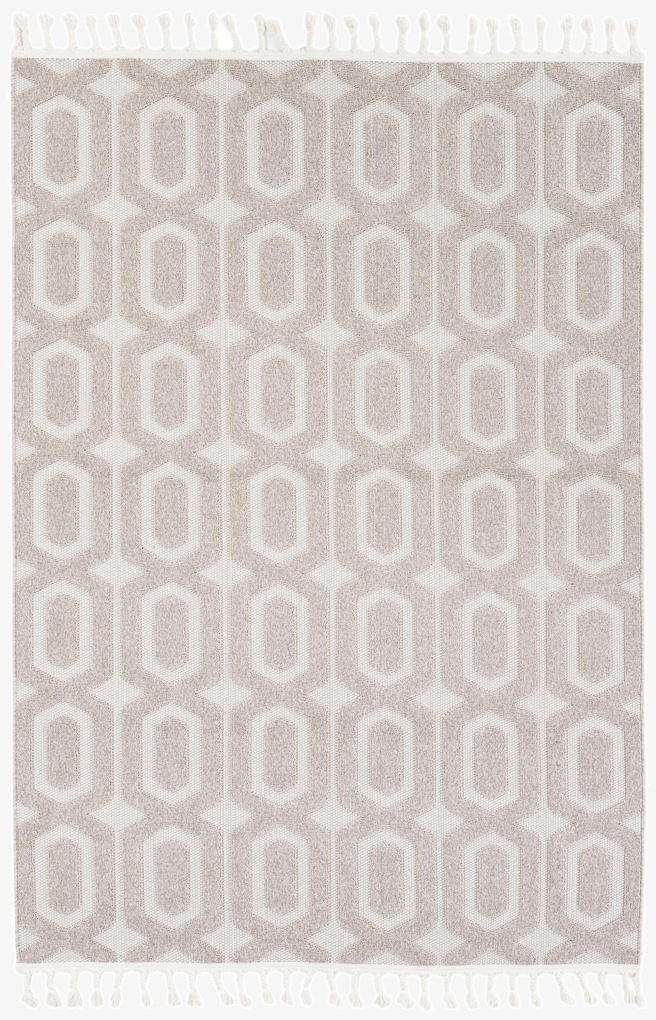 5' 3 x 7' 8 Washable Lattice Indoor / Outdoor Rug
