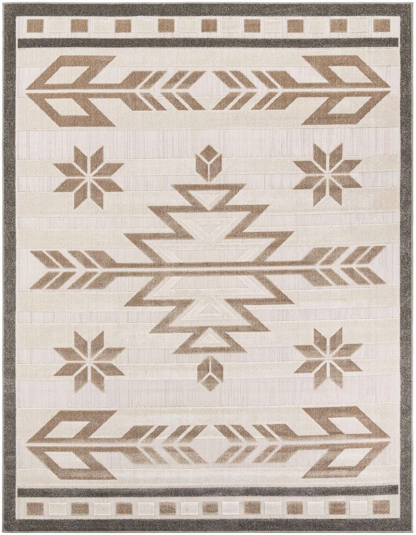 7' 10 x 11' Easy-Clean Modern Indoor / Outdoor Rug